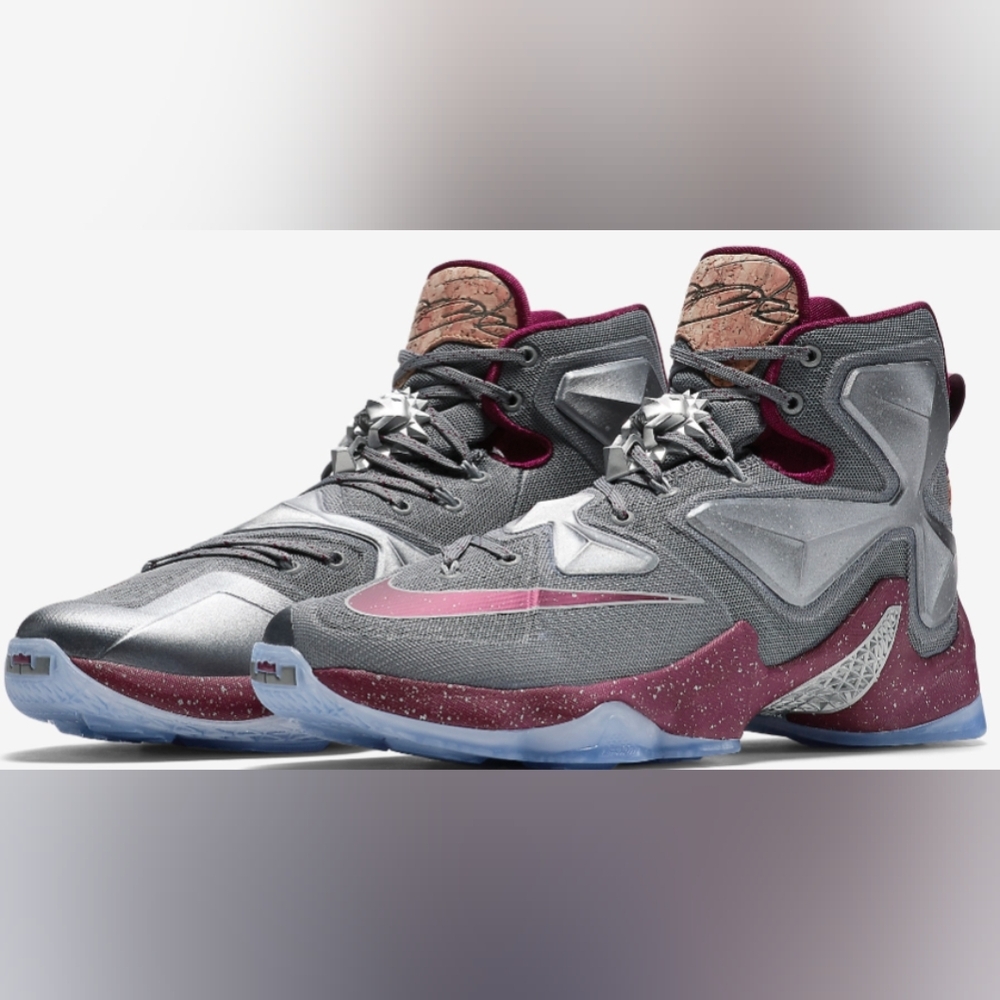 Nike LeBron XIII Limited Cool Grey And Deep Garnet Sneakers Size 11 MSRP $220